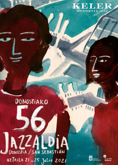 Poster 56 Jazzaldia 2021 (author: Isabel Herguera).